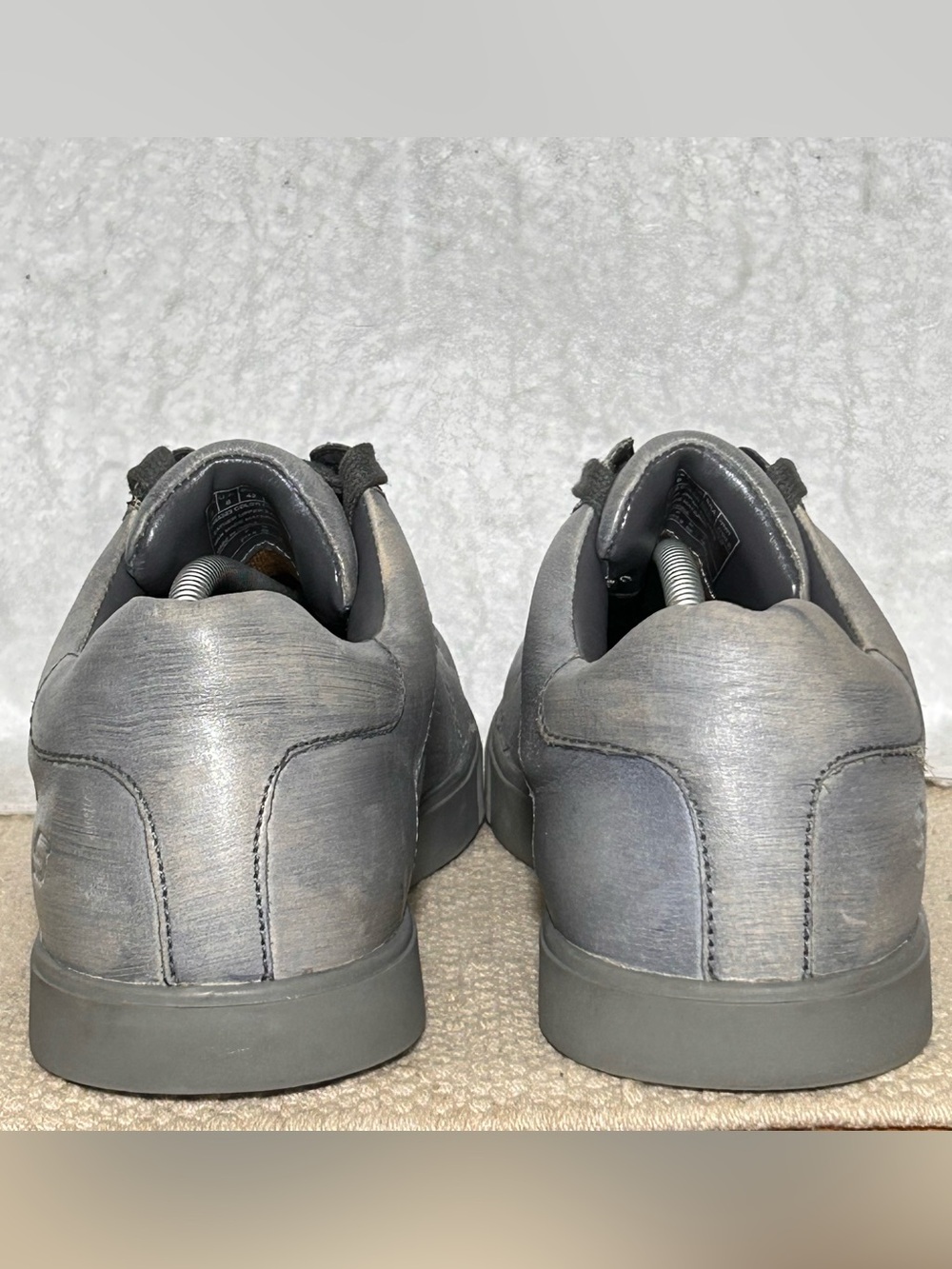Skechers Mens Grey Volden Fandom Casual Leather Fashion Sneakers Shoes SZ US 9 - Picture 4 of 11